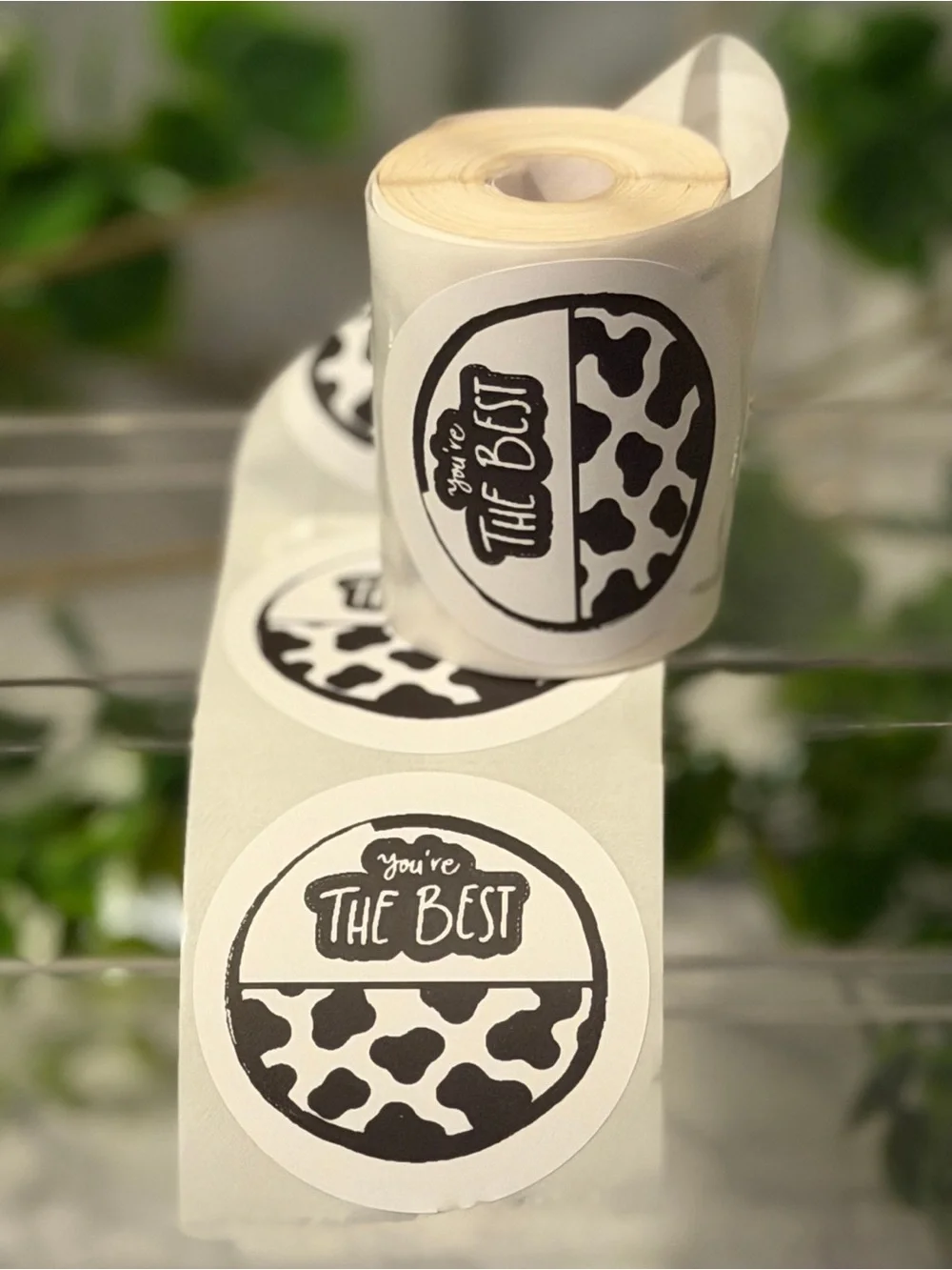 You’re the Best Cow Print Encouragement Stickers 2” Round Labels 200 Count